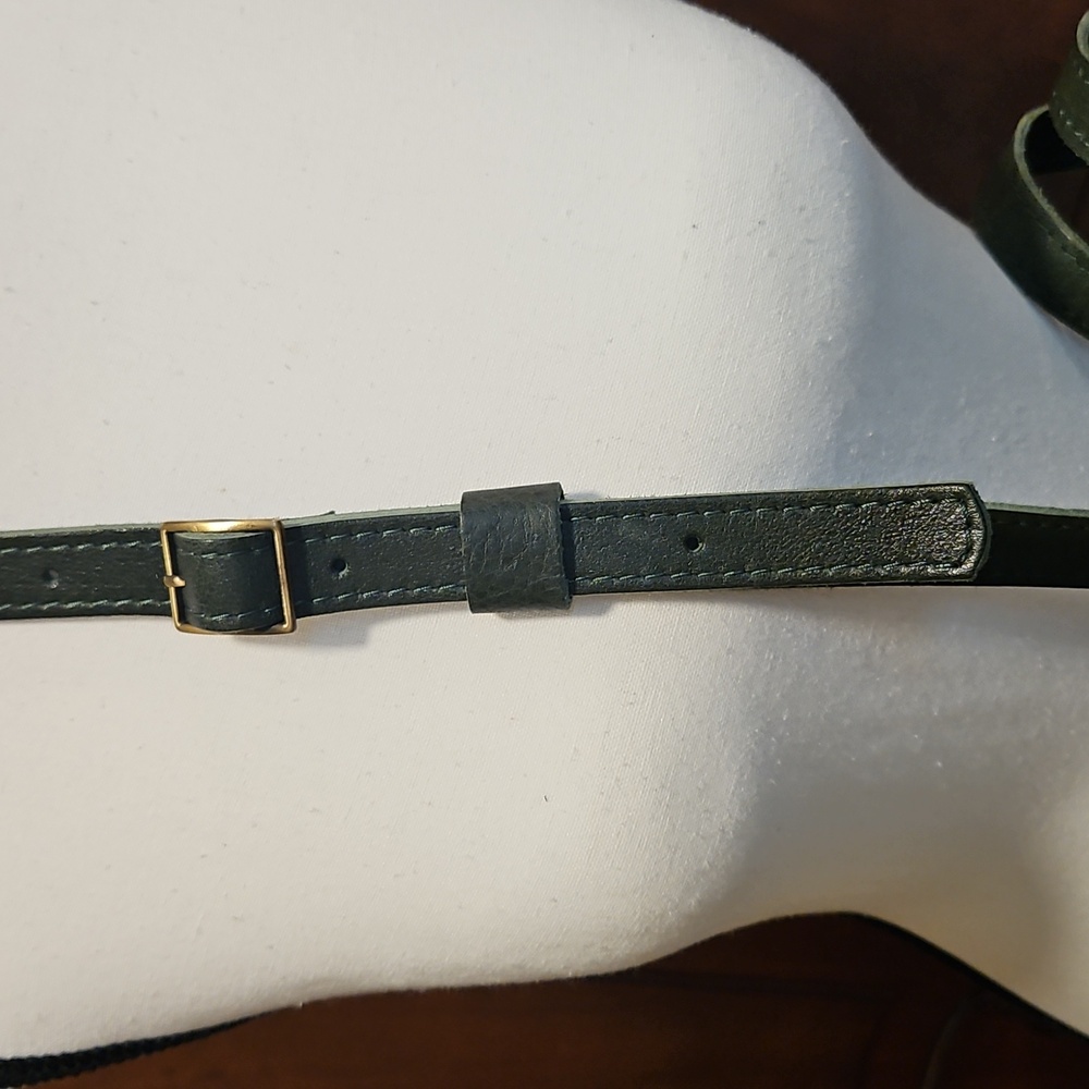 Portland Leather Goods Purse PLG OG Forest Green Mini Snap Crossbody Or Handheld - Picture 12 of 13